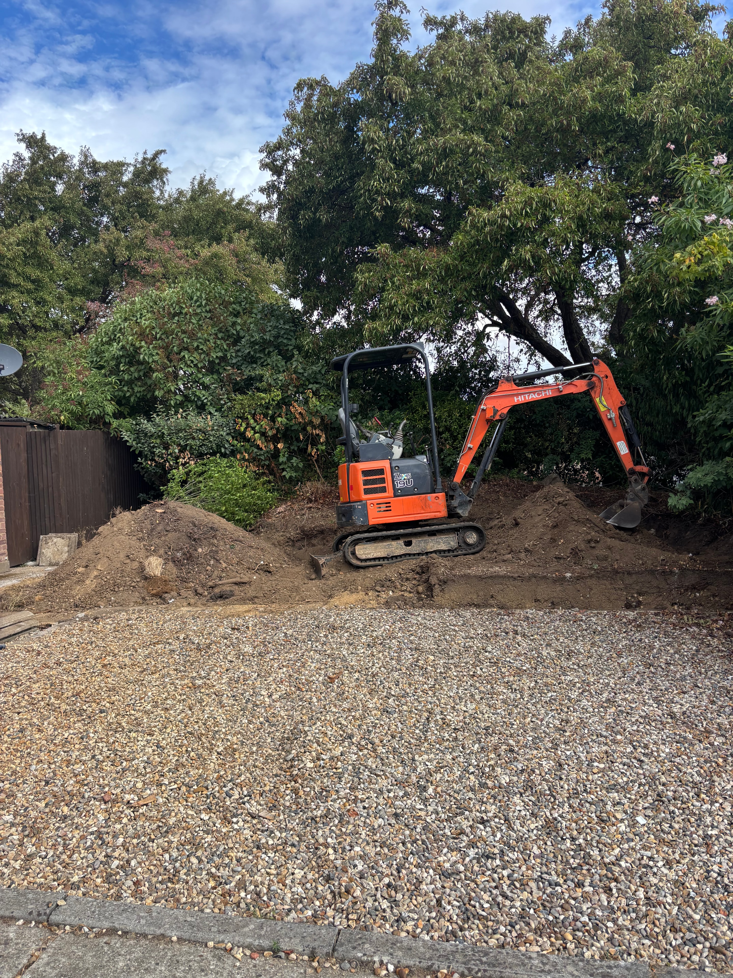 Mini digger excavation work